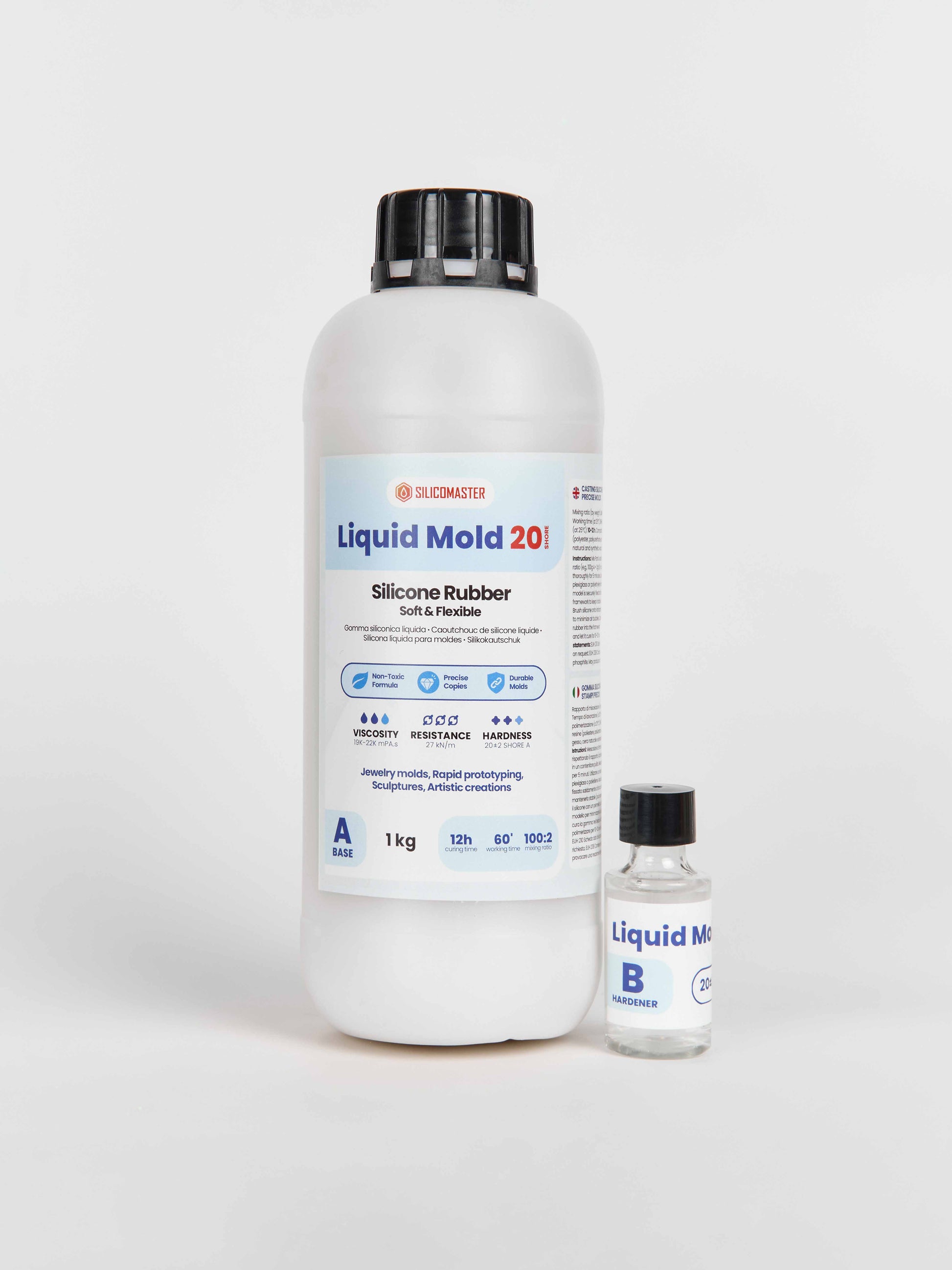 Gomma Siliconica R20 Bicomponente 20 Shore - 1kg Per Stampi Fai Da Te | Ideale Per Resina, Gesso E Cera - Foto 5